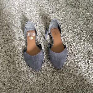 Indigo rd. Grey suede flats with ankle buckle